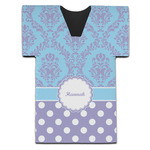 Purple Damask & Dots Jersey Bottle Cooler (Personalized)