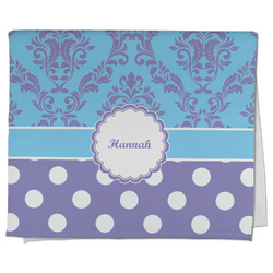 Purple Damask & Dots Kitchen Towel - Poly Cotton w/ Name or Text