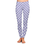 Purple Damask & Dots Ladies Leggings - Extra Large