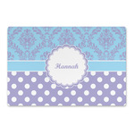 Purple Damask & Dots Large Rectangle Car Magnet (Personalized)