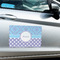 Purple Damask & Dots Large Rectangle Car Magnets- In Context