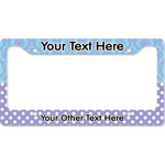 Purple Damask & Dots License Plate Frame - Style B (Personalized)