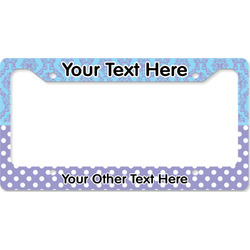 Purple Damask & Dots License Plate Frame - Style B (Personalized)