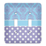 Purple Damask & Dots Light Switch Cover (2 Toggle Plate)