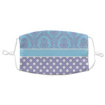 Purple Damask & Dots Adult Cloth Face Mask - XLarge