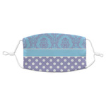 Purple Damask & Dots Adult Cloth Face Mask