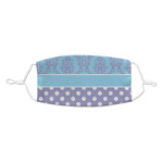 Purple Damask & Dots Kid's Cloth Face Mask