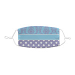 Purple Damask & Dots Kid's Cloth Face Mask - XSmall