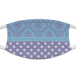 Purple Damask & Dots Cloth Face Mask (T-Shirt Fabric)