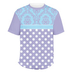 Purple Damask & Dots Men's Crew T-Shirt