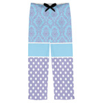 Purple Damask & Dots Mens Pajama Pants - 2XL