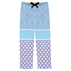 Purple Damask & Dots Mens Pajama Pants - XS