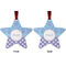 Purple Damask & Dots Metal Star Ornament - Front and Back