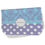 Purple Damask & Dots Burp Cloth - Fleece w/ Name or Text