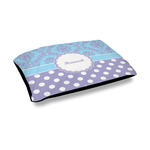 Purple Damask & Dots Outdoor Dog Bed - Medium (Personalized)