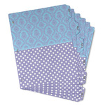 Purple Damask & Dots Binder Tab Divider - Set of 6 (Personalized)