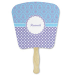 Purple Damask & Dots Paper Fan (Personalized)