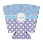 Purple Damask & Dots Party Cup Sleeve - with Bottom (Personalized)