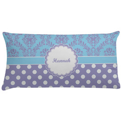 Purple Damask & Dots Pillow Case - King (Personalized)