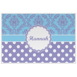 Purple Damask & Dots Laminated Placemat w/ Name or Text