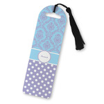 Purple Damask & Dots Plastic Bookmark (Personalized)