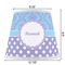 Purple Damask & Dots Poly Film Empire Lampshade - Dimensions