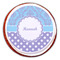 Purple Damask & Dots Printed Icing Circle - Large - On Cookie