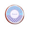 Purple Damask & Dots Printed Icing Circle - XSmall - On Cookie