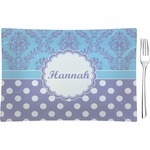 Purple Damask & Dots Rectangular Glass Appetizer / Dessert Plate - Single or Set (Personalized)