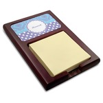 Purple Damask & Dots Red Mahogany Sticky Note Holder (Personalized)