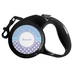 Purple Damask & Dots Retractable Dog Leash (Personalized)