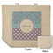 Purple Damask & Dots Reusable Cotton Grocery Bag - Front & Back View