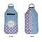 Purple Damask & Dots Sanitizer Holder Keychain - Large APPROVAL (Flat)