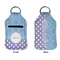 Purple Damask & Dots Sanitizer Holder Keychain - Small APPROVAL (Flat)