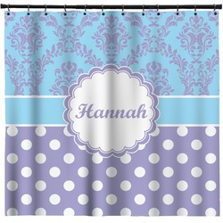Purple Damask & Dots Shower Curtain - 71" x 74" (Personalized)