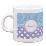 Purple Damask & Dots Espresso Cup (Personalized)