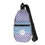 Purple Damask & Dots Sling Bag (Personalized)