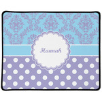 Purple Damask & Dots Large Gaming Mouse Pad - 12.5" x 10" (Personalized)