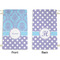 Purple Damask & Dots Small Laundry Bag - Front & Back View