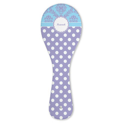 Purple Damask & Dots Ceramic Spoon Rest (Personalized)