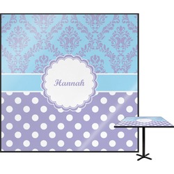 Purple Damask & Dots Square Table Top (Personalized)