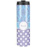 Purple Damask & Dots Stainless Steel Skinny Tumbler - 20 oz (Personalized)