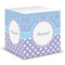 Purple Damask & Dots Note Cube