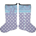 Purple Damask & Dots Holiday Stocking - Double-Sided - Neoprene (Personalized)