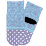 Purple Damask & Dots Toddler Ankle Socks