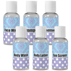 Purple Damask & Dots Travel Bottles (Personalized)