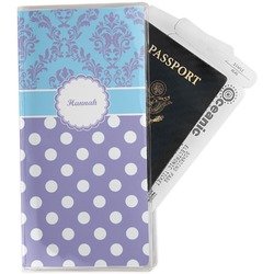 Purple Damask & Dots Travel Document Holder