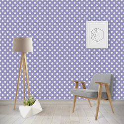 Purple Damask & Dots Wallpaper & Surface Covering (Water Activated - Removable)