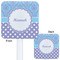 Purple Damask & Dots White Plastic Stir Stick - Double Sided - Approval