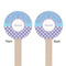 Purple Damask & Dots Wooden 6" Stir Stick - Round - Double Sided - Front & Back